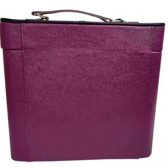 burgundy/ purple makeup storage box with a mirror - Picture 3 of 16